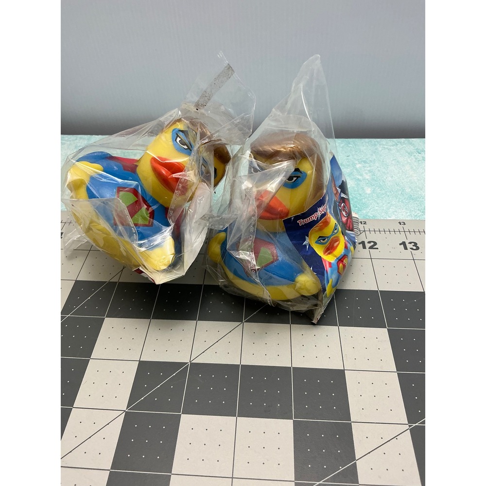 Set of 2 Donald Trump Superman Rubber Ducks Novelty Superhero Collectibles NEW